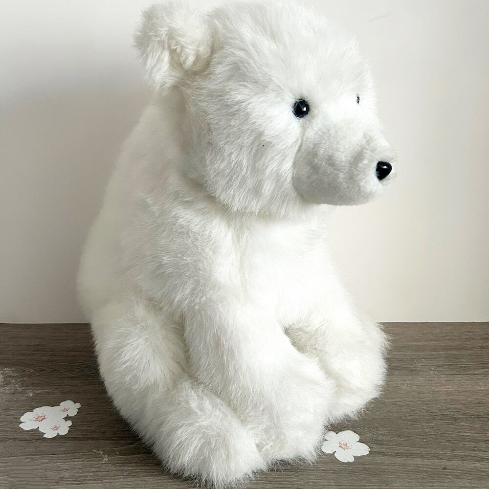 Vintage Kathy’s Kreations Realistic Polar Bear Stuffed Animal Plush 15” EUC